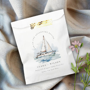 Elegant Dusky Sailboat Yacht Seascape Wedding Favour Bag