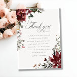 Elegant Dusky Warm Winter Festive Foliage Wedding Thank You Card<br><div class="desc">If you need any further customisation please feel free to message me on yellowfebstudio@gmail.com.</div>