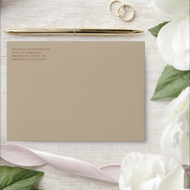 Elegant Dusty Beige Modern Typography Minimalist Envelope (Creator Uploaded)