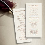 Elegant Dusty Beige Modern Typography Wedding Program<br><div class="desc">Elegant Dusty Beige Modern Typography Wedding Program.</div>