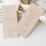 Elegant Dusty Beige Pink Wedding Ceremony Program<br><div class="desc">Design features an handwritten font and modern minimalist design. Designed to coordinate with for the «SERENA» Wedding Invitation Collection. To change details, click «Personalize». To move the text or change the size, font, or colour, click «Click to customize further» It. View the collection link on this page to see all...</div>