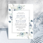 Elegant Dusty Blue Boho Winter Foliage Wedding Invitation<br><div class="desc">This high-quality design is easy to customize to match your wedding colours,  styles and theme.
 For further customization,  please click the "customize further" link and use our design tool to modify this template. 
 If you need help changing the back side or with matching items,  please contact me.</div>