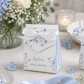 Elegant Dusty Blue Bow Coquette Bridal Shower Favor Box