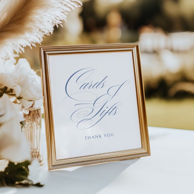 Elegant Dusty Blue Calligraphy Cards & Gifts Poster (Creator Uploaded)