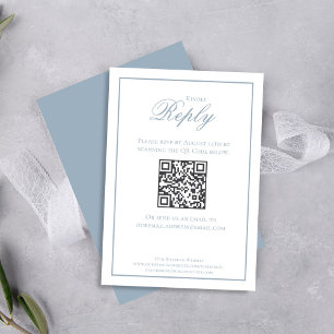Elegant Dusty Blue Calligraphy Script RSVP Card