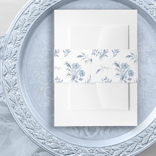 Elegant Dusty Blue Chinoiserie Invitation Belly Band