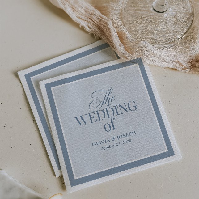 Elegant Dusty Blue | Classic Luxe Wedding Napkin (Creator Uploaded)