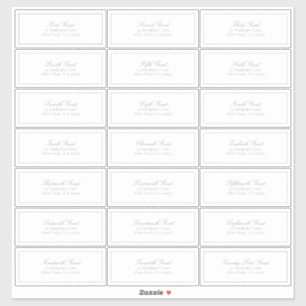 Elegant Dusty Blue Classic Script Guest Address