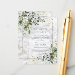 Elegant Dusty Blue Eucalyptus Greenery Marble Enclosure Card