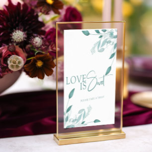 Elegant Dusty Blue Eucalyptus Teal Floral Wedding Poster