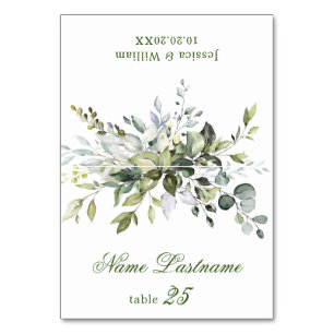 Elegant Dusty Blue Eucalyptus Wedding Escort Card