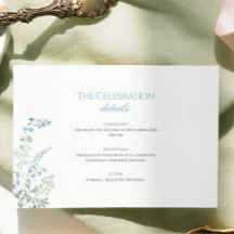 Elegant Dusty blue Floral Calligraphy Wedding