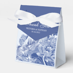 Elegant Dusty Blue Floral Classic Chinoiserie Favor Box