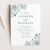 Elegant Dusty Blue Floral Wedding