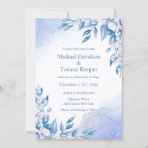 Elegant Dusty Blue Floral Winter Wedding
