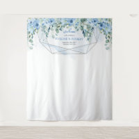 Elegant Dusty Blue flowers and silver backdrop
