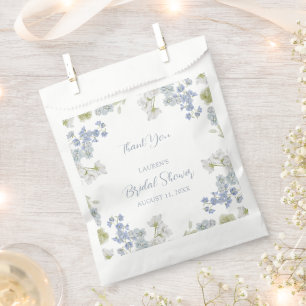 Elegant Dusty Blue Garden Thank You Bridal Shower Favour Bag