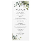 Elégant Dusty Blue Green Menu Mariage