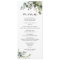 Elegant Dusty Blue Greenery Wedding Menu