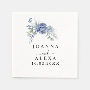 Elegant Dusty Blue Greenery Wedding Supplies Napkin