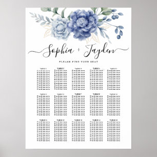 Elegant Dusty Blue Greenery Wedding Supplies Poster