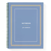 Élégant Dusty Blue Herringbone Carnet planificateu
