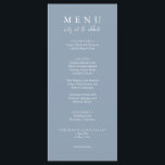 Elegant Dusty Blue Let's Eat Calligraphy Wedding  Menu<br><div class="desc">A modern and elegant minimalist chic wedding light blue dinner menu. Which features chic template design of dusty blue solid background and white typography . And let's eat wording in elegant chic calligraphy. Grab it and make your wedding menu chic and classy.</div>