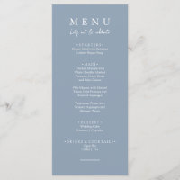 Elegant Dusty Blue Let's Eat Calligraphy Wedding