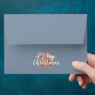 Elegant Dusty Blue Merry Christmas Envelope