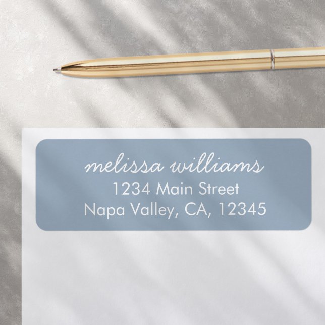 Elegant Dusty Blue Minimalist Return Address (Creator Uploaded)