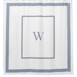 Elegant dusty blue Monogram Letter