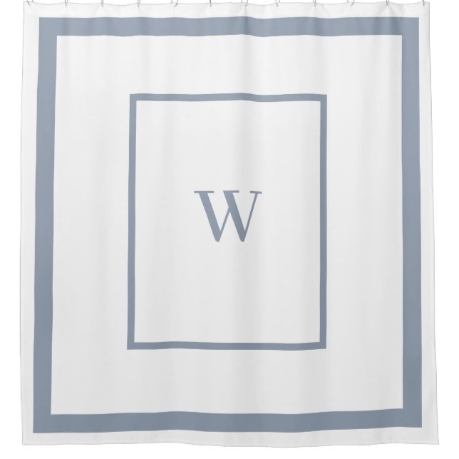 Elegant dusty blue Monogram Letter (Front)