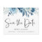 Elegant Dusty Blue Navy Floral Save the Date