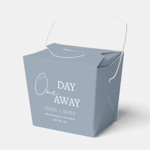 Elegant Dusty Blue One Day Away Rehearsal Dinner  Favor Box