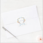 Elegant Dusty Blue Pastel Wildflower Crest Wedding Square Sticker<br><div class="desc">Step into a world of timeless elegance with our exquisite Baroque wildflower wedding sticker. The design features a regal crest adorned with your initials and encircled by soft pastel watercolor blooms and a delicate ribbon. Perfect for couples who seek a wedding that whispers luxury, romance, and the charm of old-world...</div>
