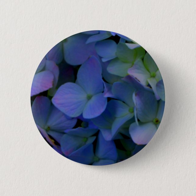 Elegant dusty blue purple floral 2 inch round button (Front)