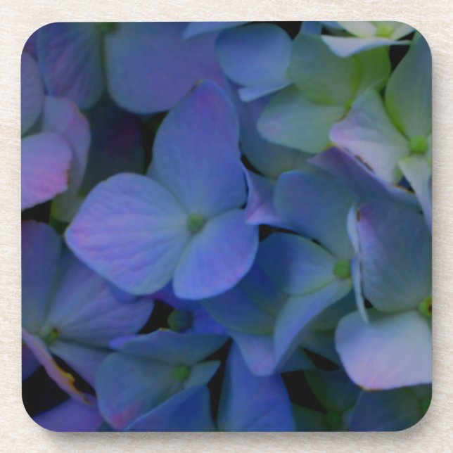 Elegant dusty blue purple floral coaster (Front)