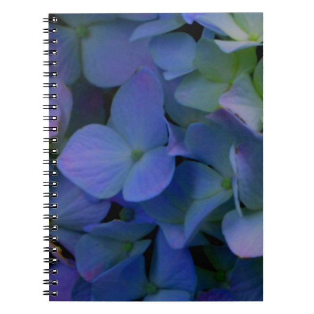 Elegant dusty blue purple floral notebook (Front)
