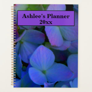 Elegant dusty blue purple floral planner