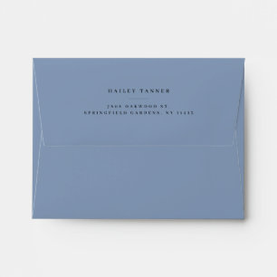 Elegant Dusty Blue Return Address Envelope