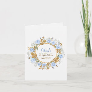 Elegant Dusty Blue Roses and Baby’s Breathe Invitation