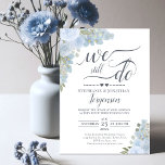 Elegant Dusty Blue Roses We Still Do Vow Renewal Invitation<br><div class="desc">This beautiful wedding vow renewal invitation features a rustic boho chic design with hand painted watercolor roses, blossoms, eucalyptus leaves, and greenery in shades of dusty blue and sage green. The text reads "we still do" and is written in elegant script calligraphy. Beautiful way to invite your friends and family...</div>