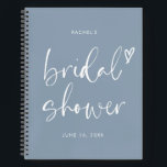 Elegant Dusty Blue Script Bridal Shower Gift List  Notebook<br><div class="desc">Elegant Dusty Blue Script Bridal Shower Gift List Notebook</div>