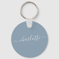 Elegant Dusty Blue Script Modern Name Personalized