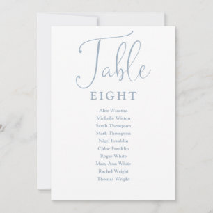 Elegant Dusty Blue Seating Chart Table Number