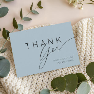Elegant Dusty Blue Thank You Bridal Shower
