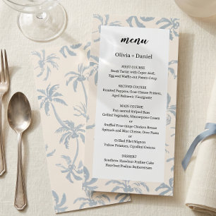 Elegant Dusty Blue Tropical Coastal Wedding menu