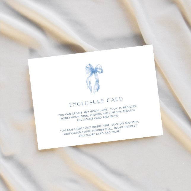 Elegant Dusty Blue Tying The Knot Bridal Shower Enclosure Card (Creator Uploaded)