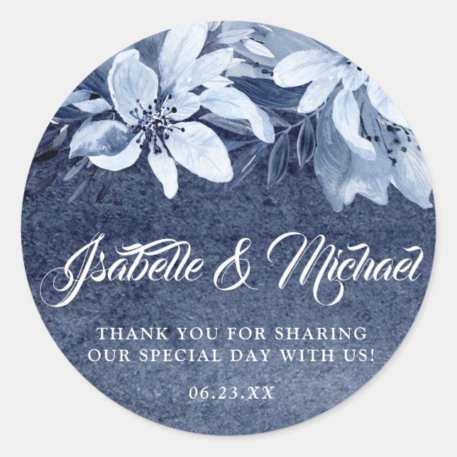 Elegant Dusty Blue Watercolor Envelope Seal (Front)