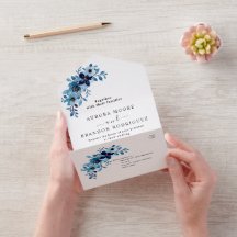 elegant dusty Blue watercolor flower bouquet